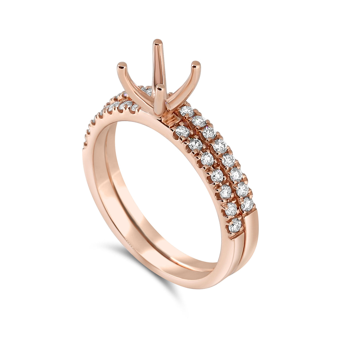 Princess Cut Double Band Half Eternity Setting