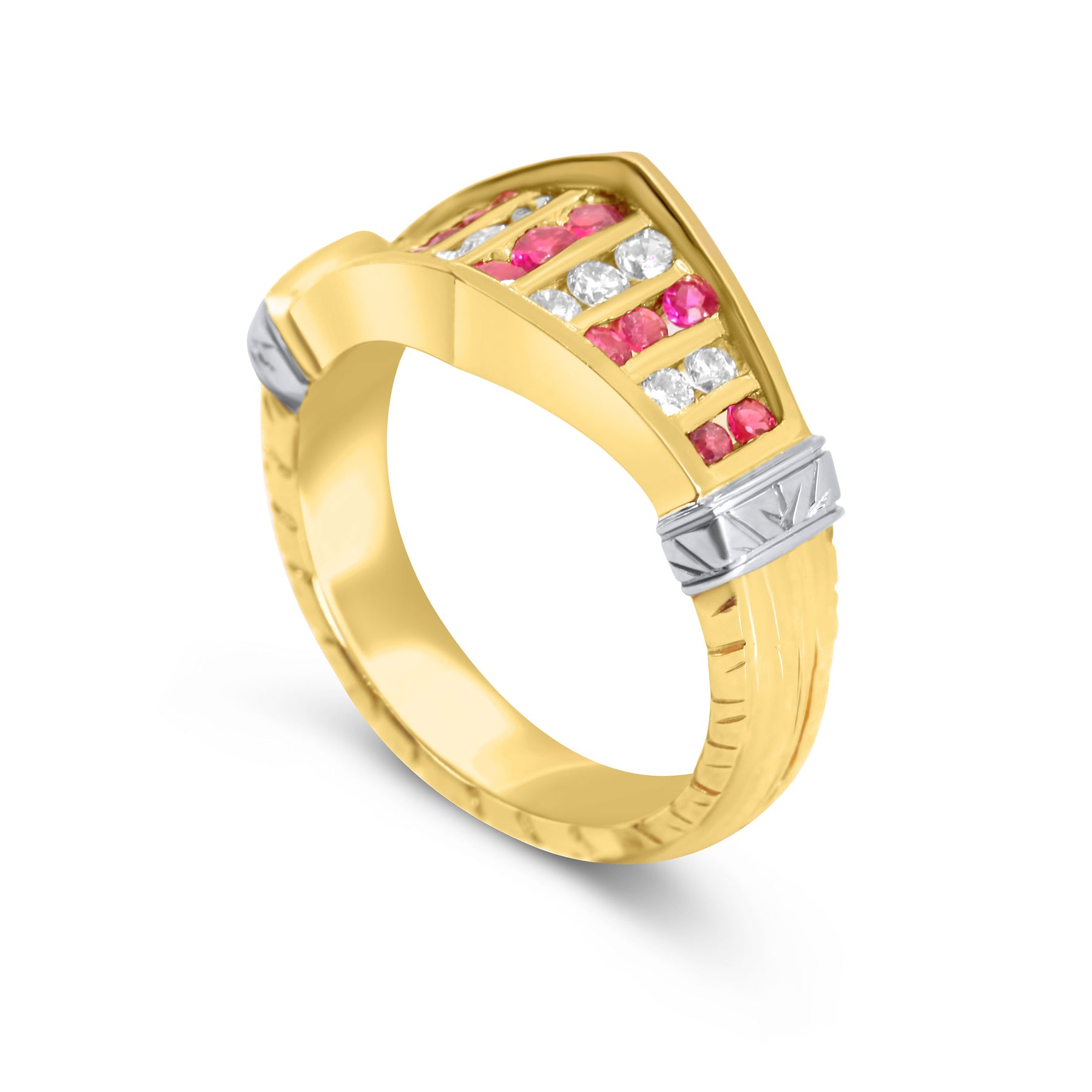 Mixed Metal Shield Ring