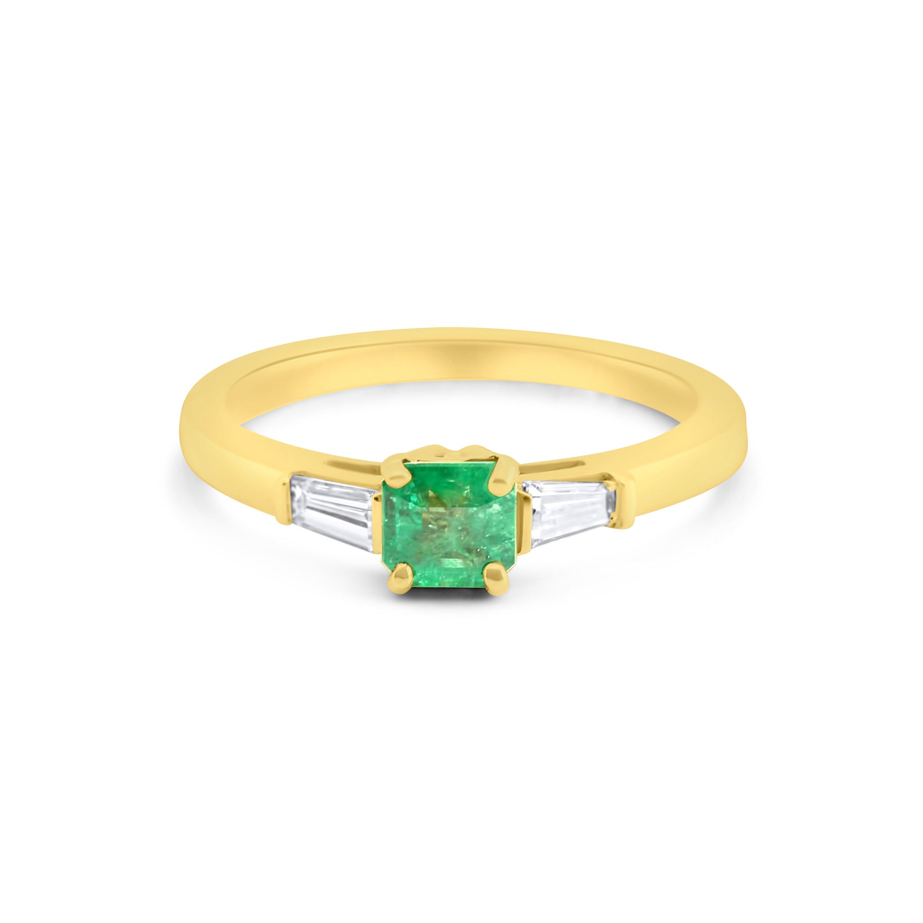 Princess Cut Emerald Ring