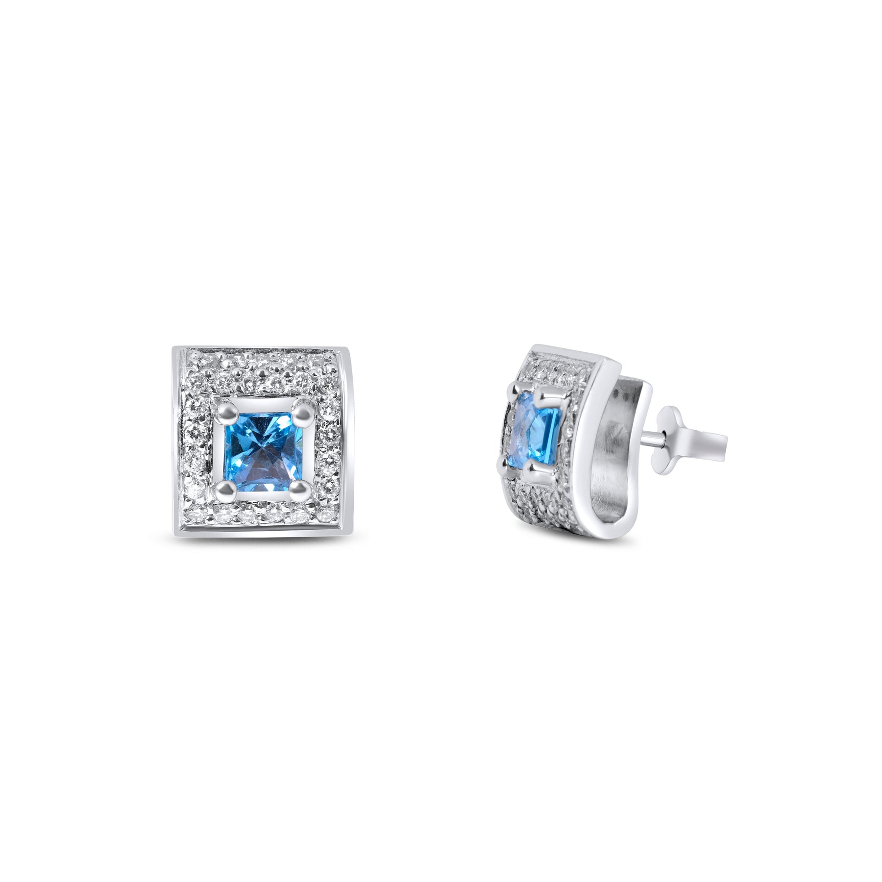 North Star Studs With Blue Topaz