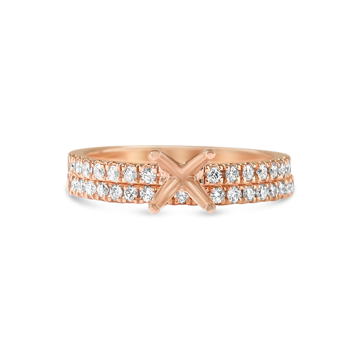 Princess Cut Double Band Half Eternity Setting
