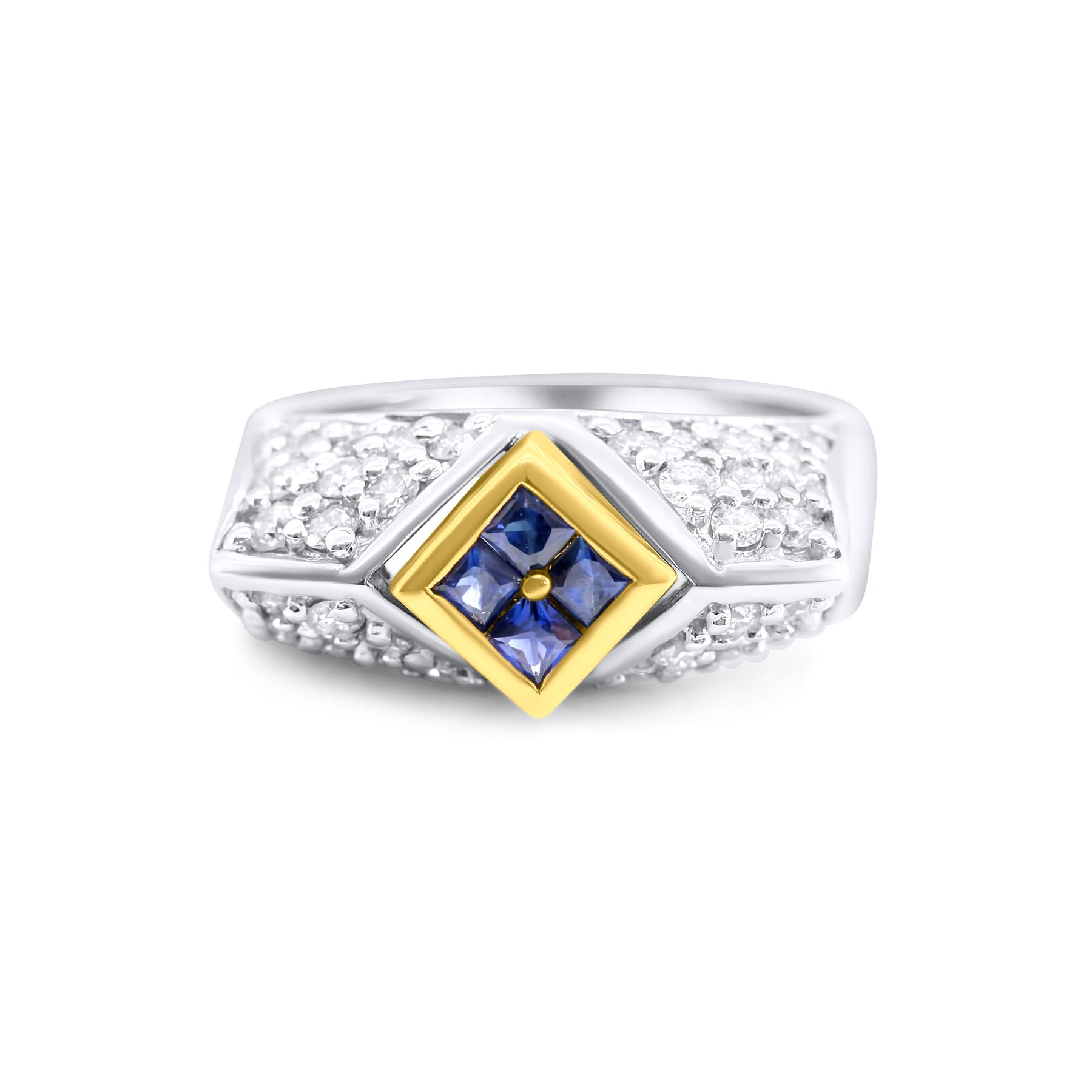 Mixed Metal Windowpane Ring