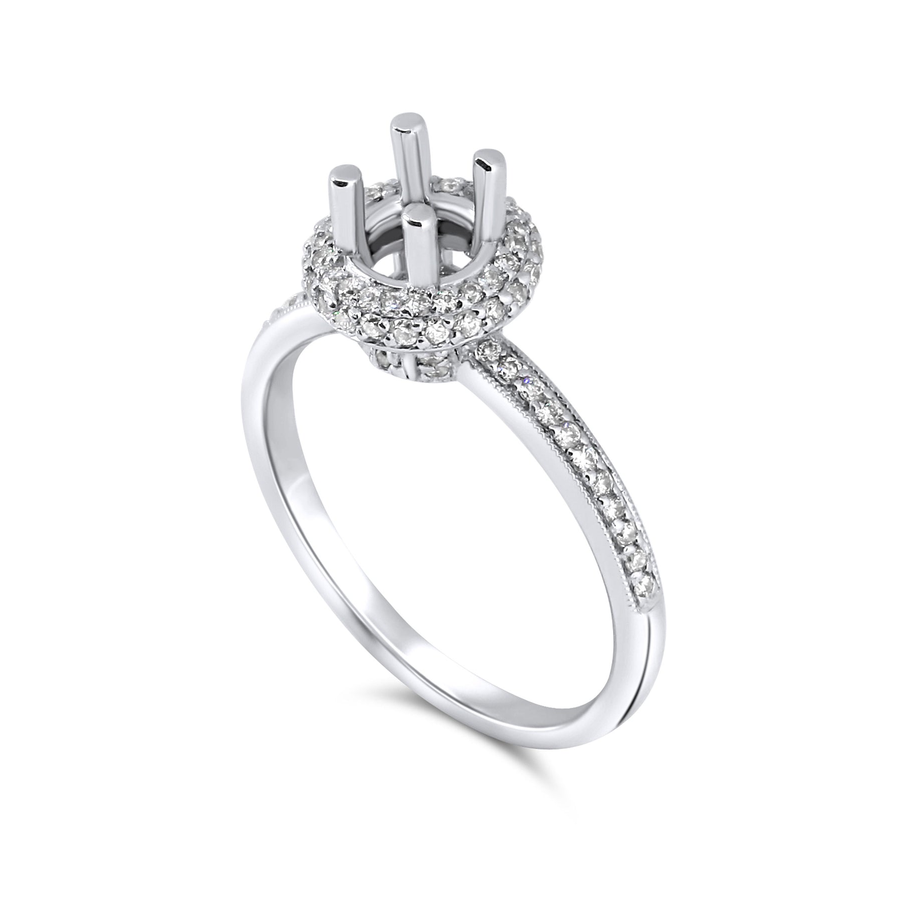 Rounded Diamond Halo Setting