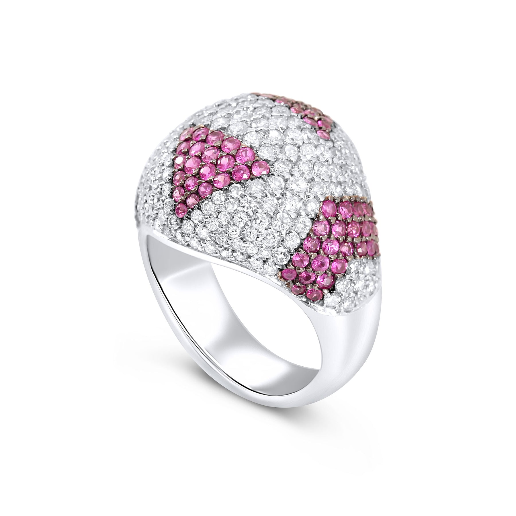 Geometric Mixed Stone Cocktail Ring