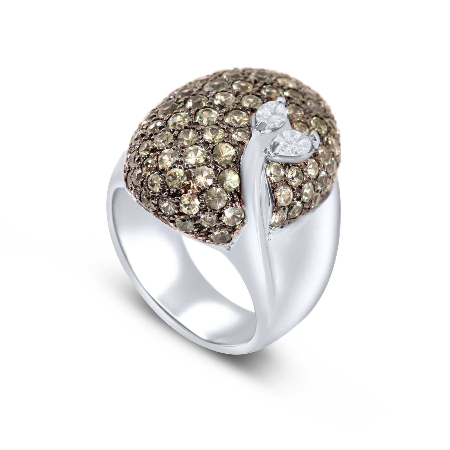 Mixed Stone Leaf Cocktail Ring
