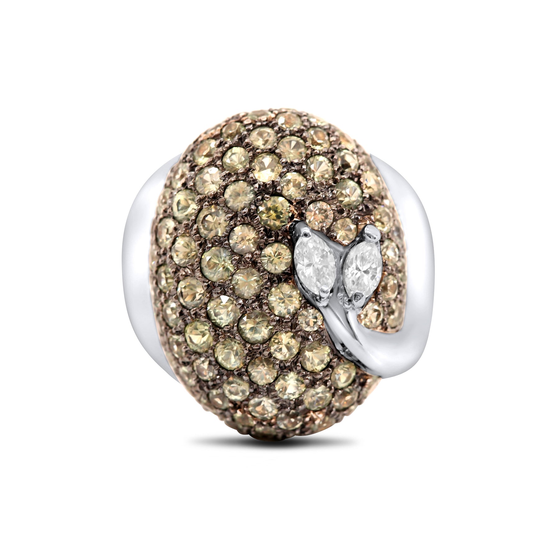 Mixed Stone Leaf Cocktail Ring