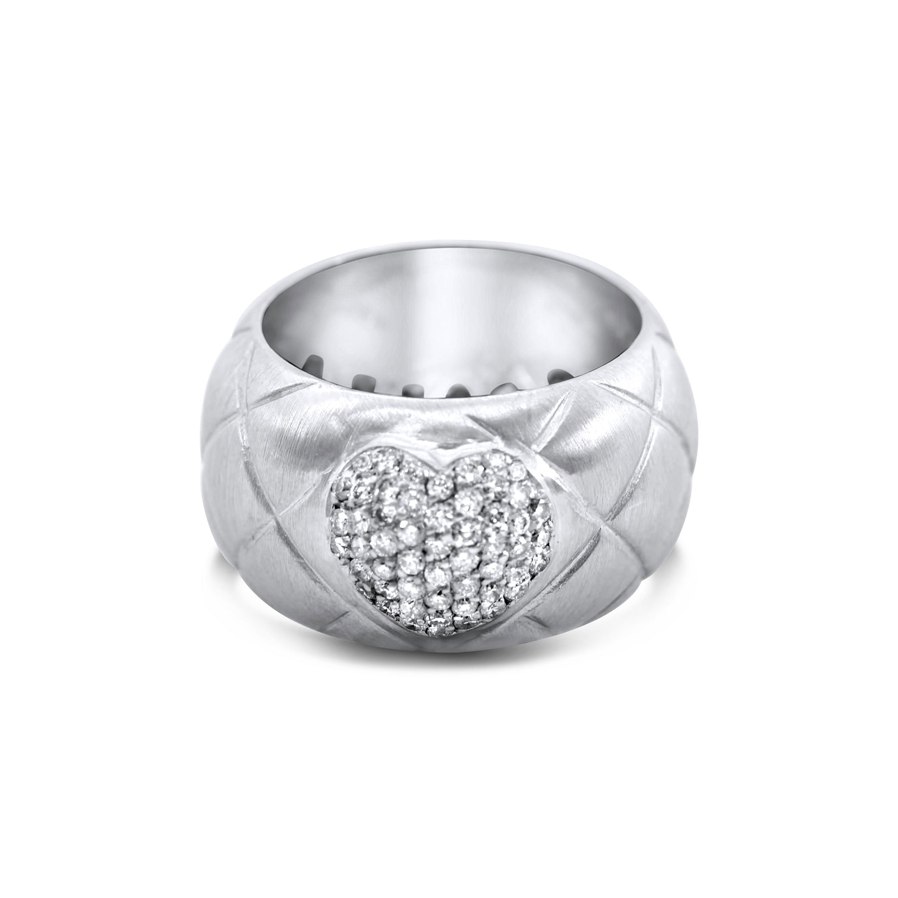 Brushed Metal Heart Ring