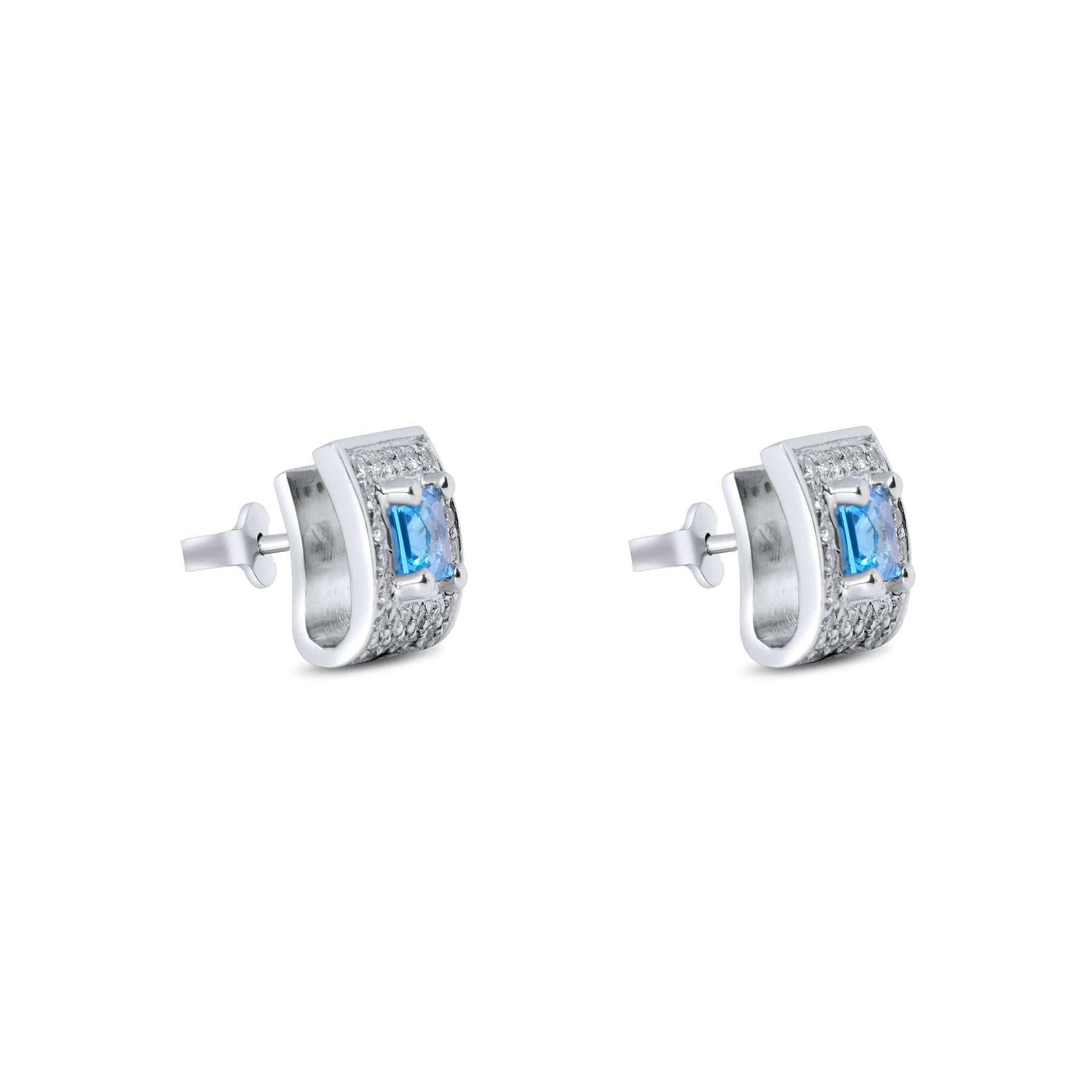 North Star Studs With Blue Topaz