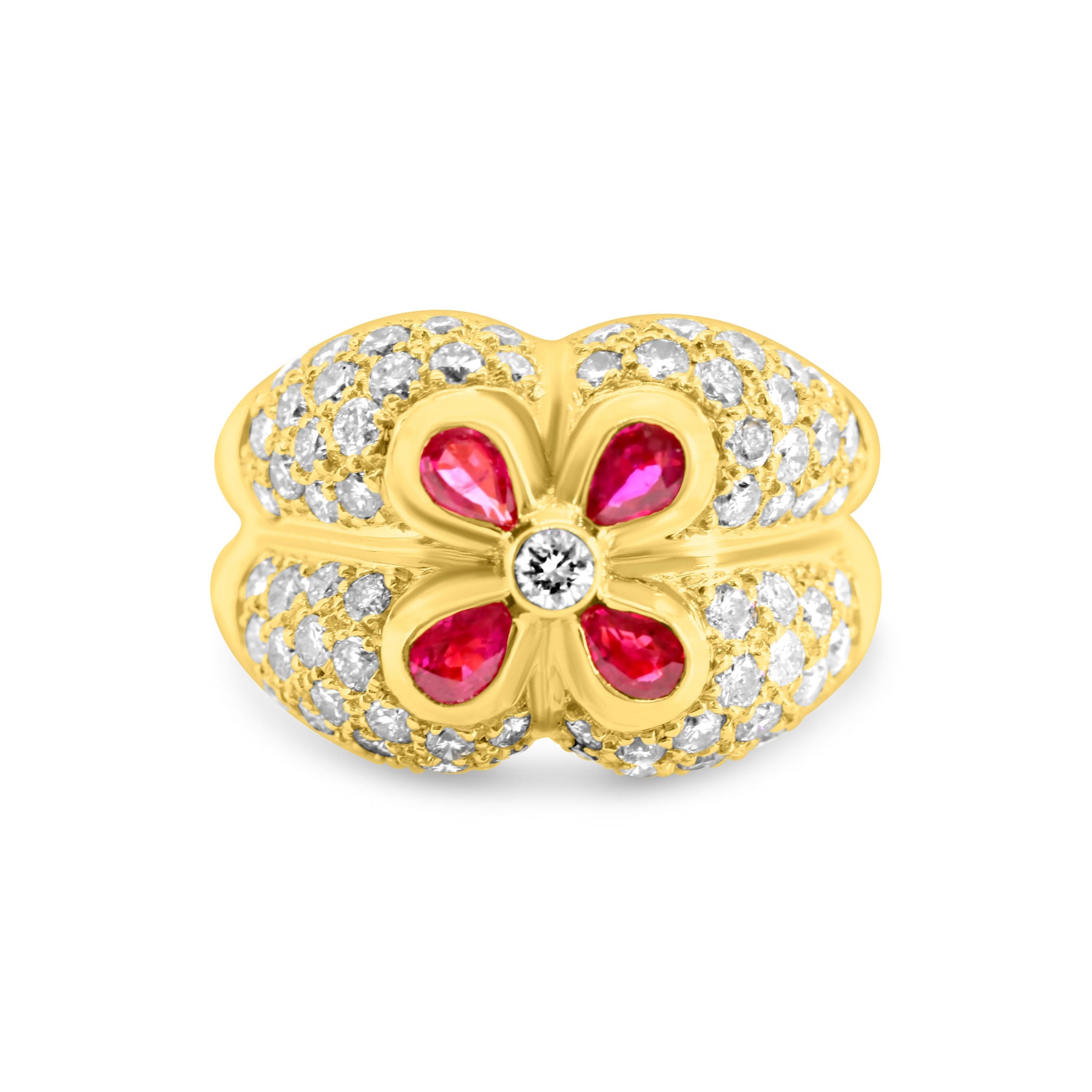 Ruby Daisy Cocktail Ring