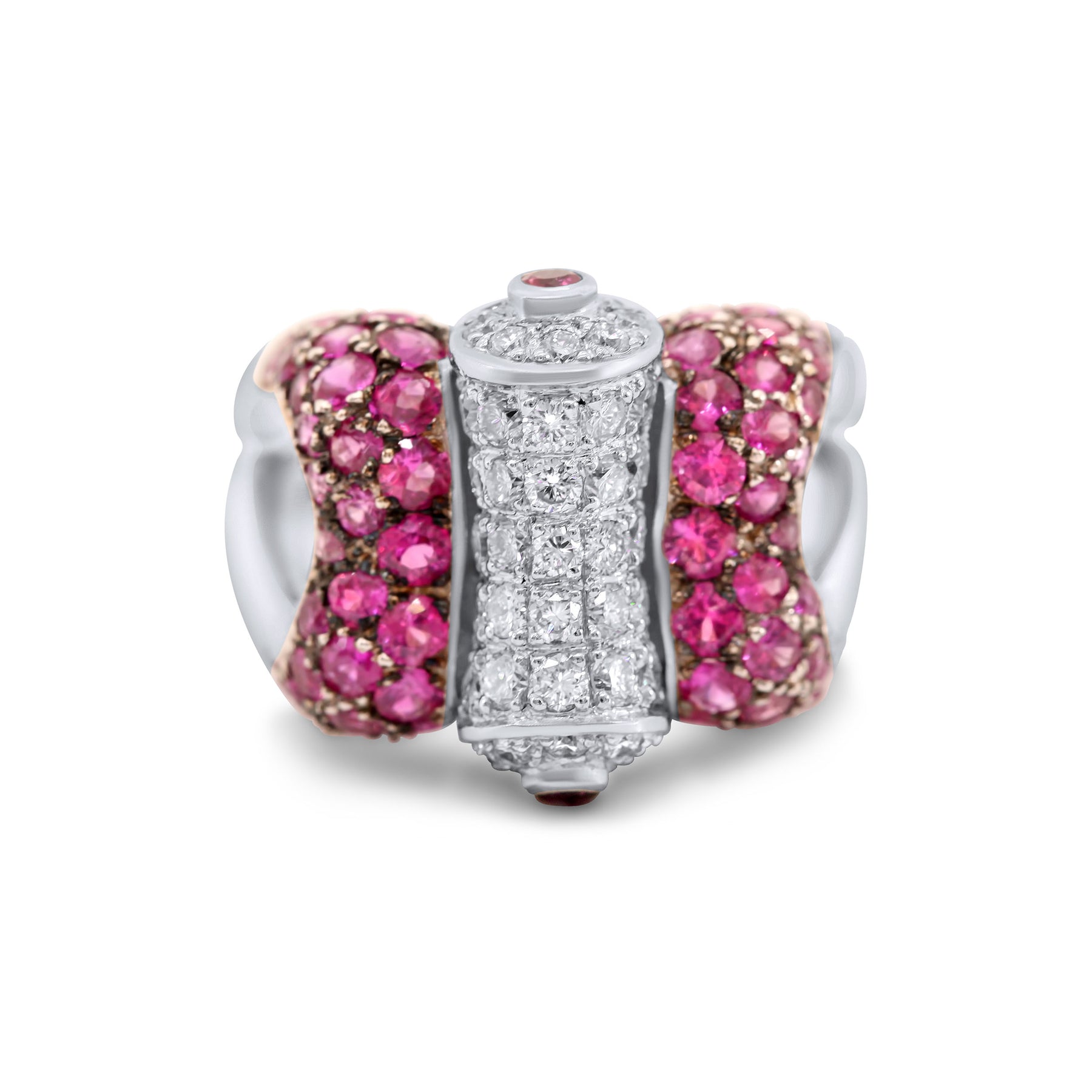 Pink Sapphire Scroll Cocktail Ring