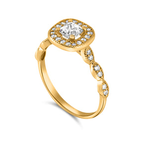 Ascher Halo Engagement Ring