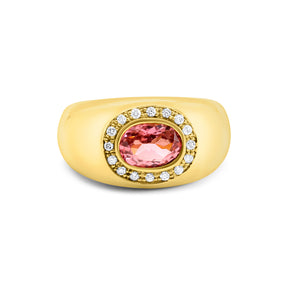 Donut Cocktail Ring with Pink Tourmaline