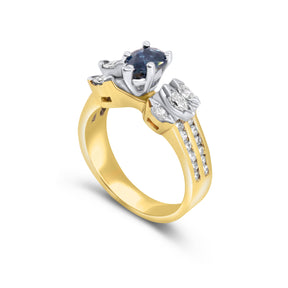 Mixed Metal Sapphire Ring