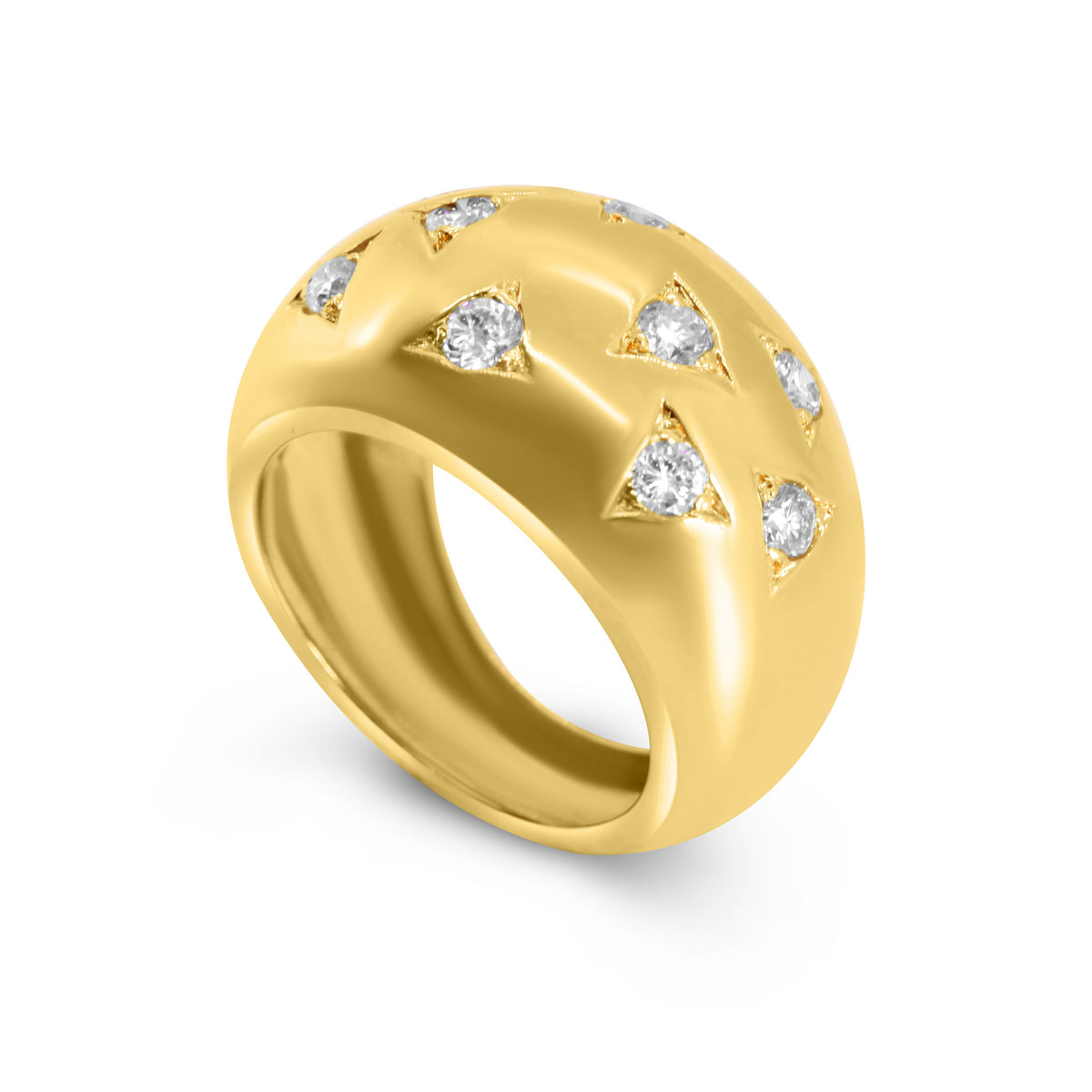Scattered Stone Domed Ring