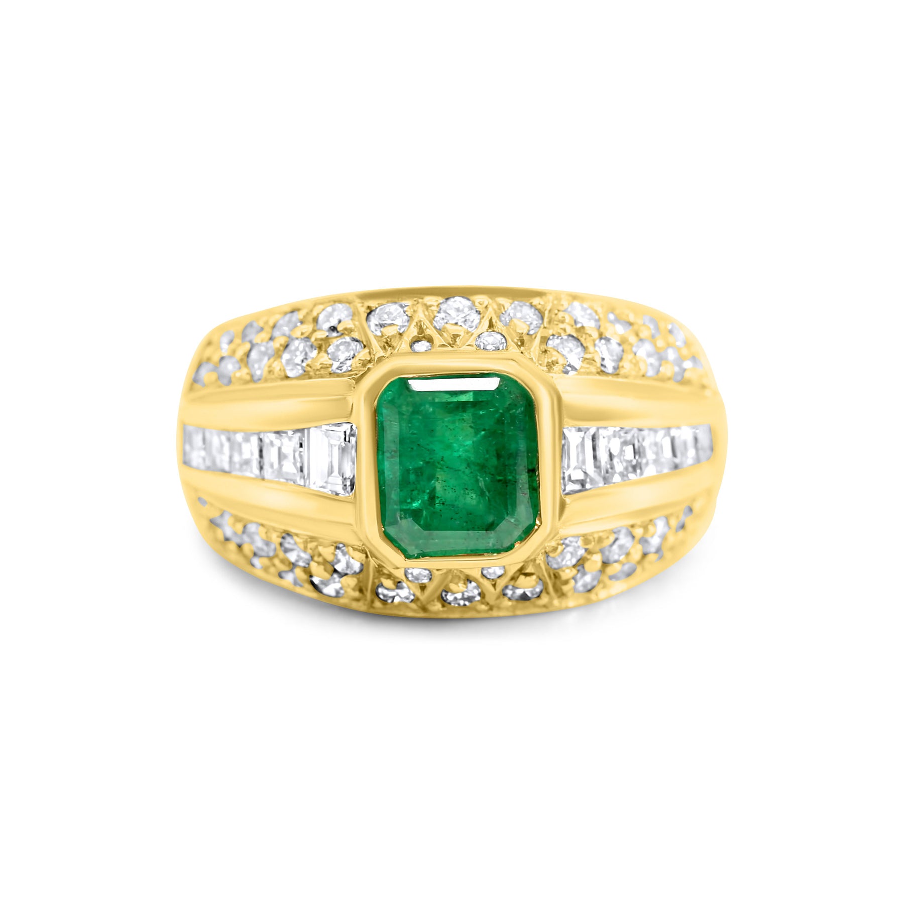 Mixed Shape Emerald Cocktail Ring